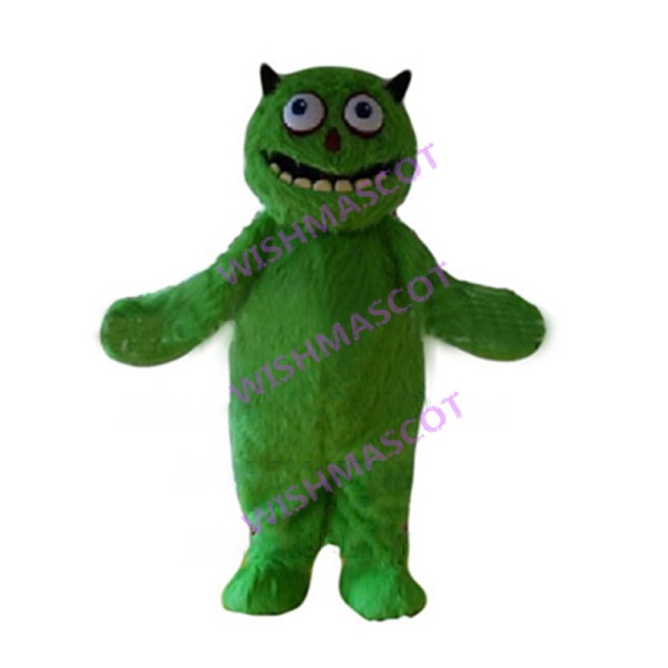Adult Cartoon Green Fur Monster Mascot Costume 