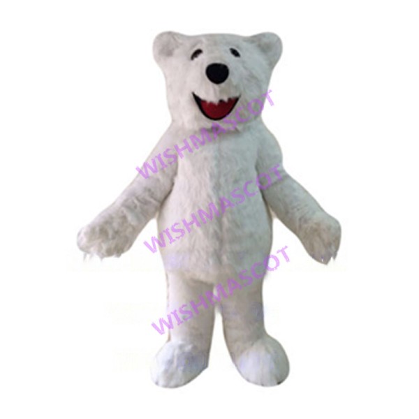 Happy White Bear Mascot Costume 