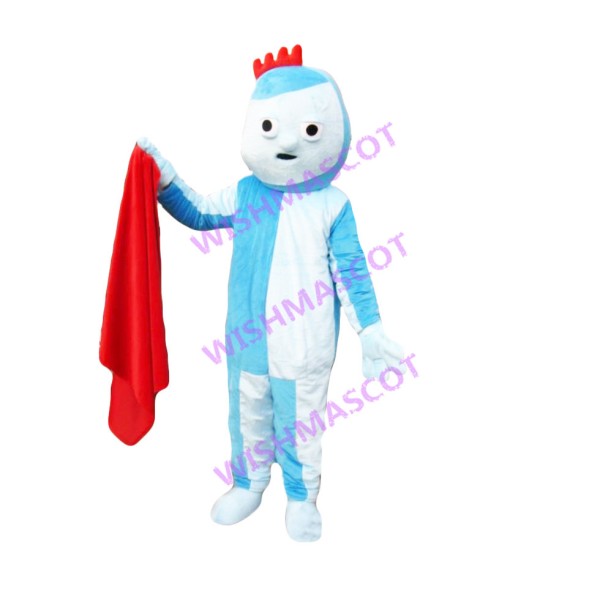 Iggle Piggle Mascot Costume Dragging Red Blanket