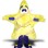 Golden Star Mascot Costume With Blue Eyebrows