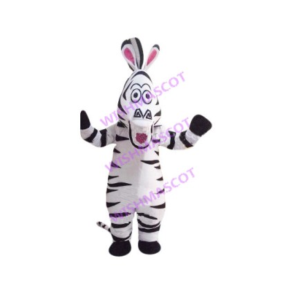 Amusing Standing Zebra Mascot Costume