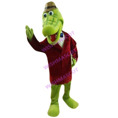 Sociable Gentleman Crocodile Mascot Costume