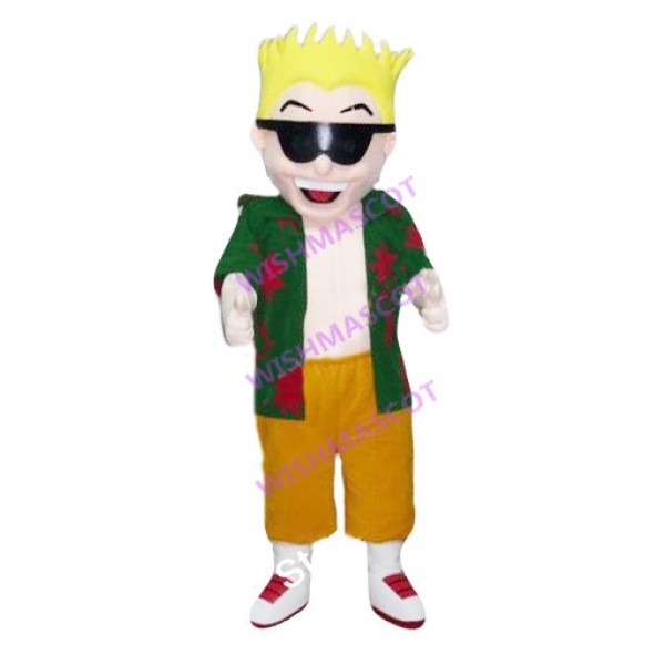 Blond Man On Vacation Mascot Costume