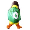 Aviator Bird In Green Cloak Mascot Costume