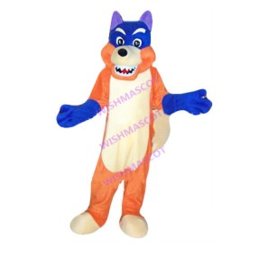 Ridiculous Orange Wolf Mascot Costume