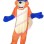 Ridiculous Orange Wolf Mascot Costume