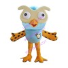 Sky Blue Owl With Love Mascot Costume