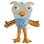 Sky Blue Owl With Love Mascot Costume