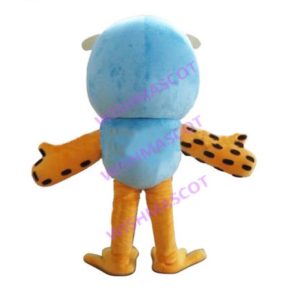 Sky Blue Owl With Love Mascot Costume