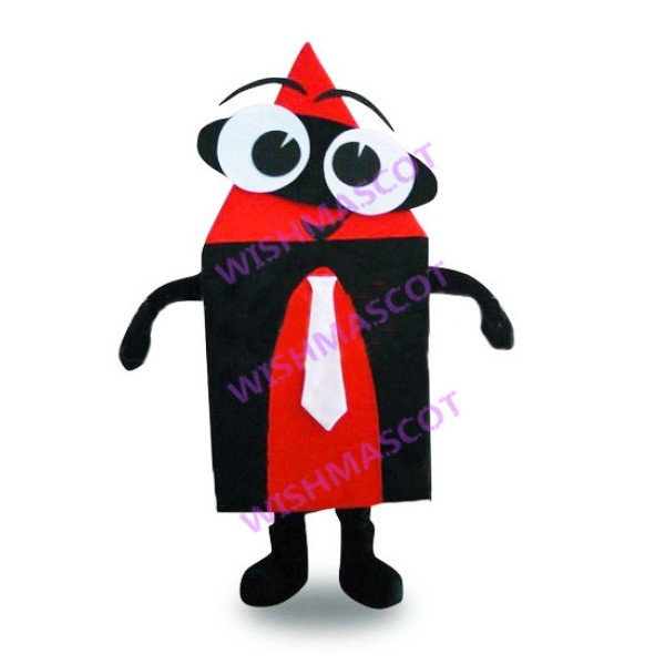 Pencil With White Tie Mascot Costume