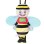 Little Bee Mascot Costume With Blue Wings