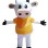 Lifesome Cow Mascot Costume In Yellow Shirt