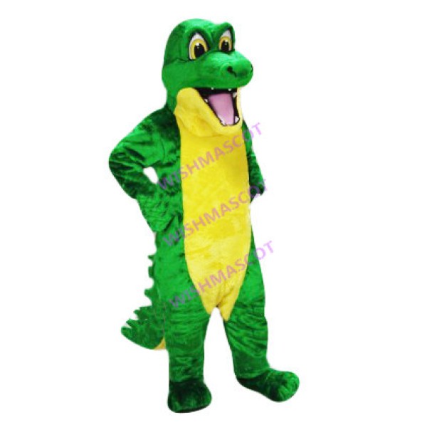 Round Head Little Green Dinosaur Mascot Costume