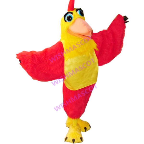 Stunned Red-yellow Bird Mascot Costume