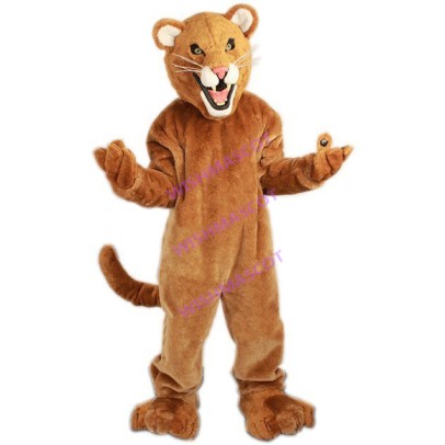 Ferocious Tiger Mascot Costume Showing Fangs