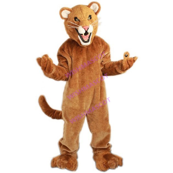 Ferocious Tiger Mascot Costume Showing Fangs