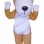 Squinting Cheering Puppy Mascot Costume