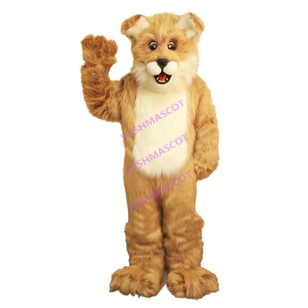 Barking Long Fur Brown Dog Mascot Costume