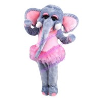 Dancing Elephant Mascot Costume Wearing Ballet Skirt