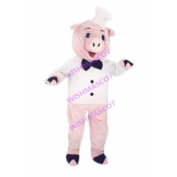 Nervous Novice Pig Chef Mascot Costume