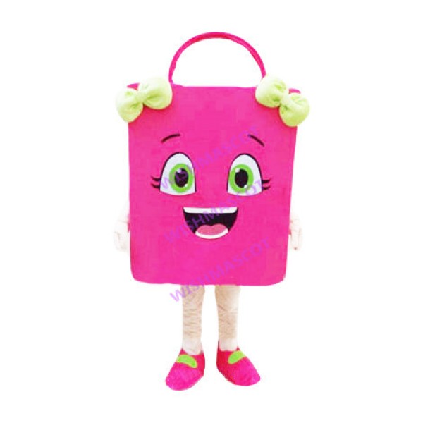 Large Rose Pink Shopping Bag Mascot Costume
