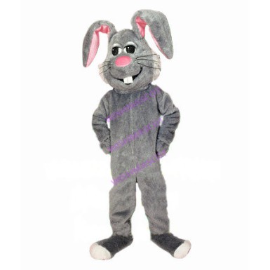Unconcerned Gray Rabbit Mascot Costume