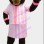 Bear In Pink Striped Set Mascot Costume