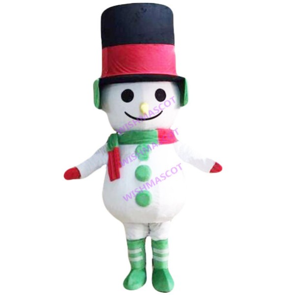 Snowman With Top Hat Mascot Costume