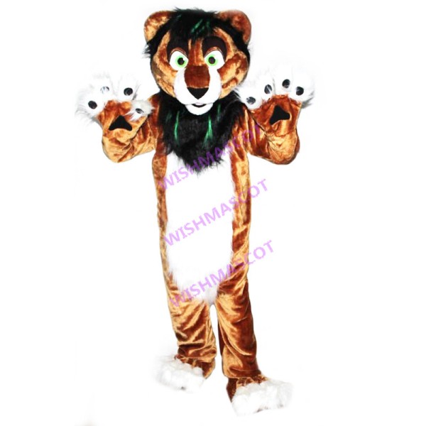 Tiger With Few Green Fur Mascot Costume