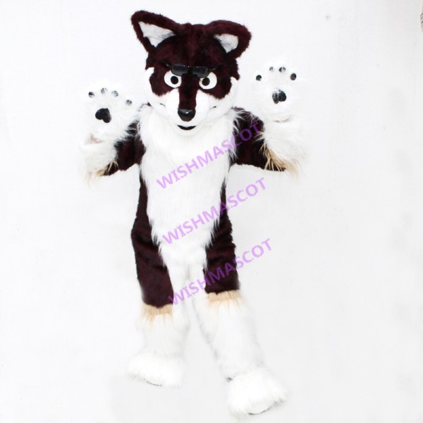 Quiet Shaggy Husky Dog Mascot Costume
