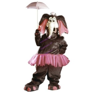 Aristocratic Elephant With Umbrella Mascot Costume
