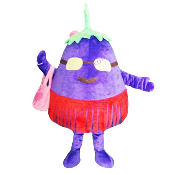 Fat Eggplant Carrying Handbag Mascot Costume