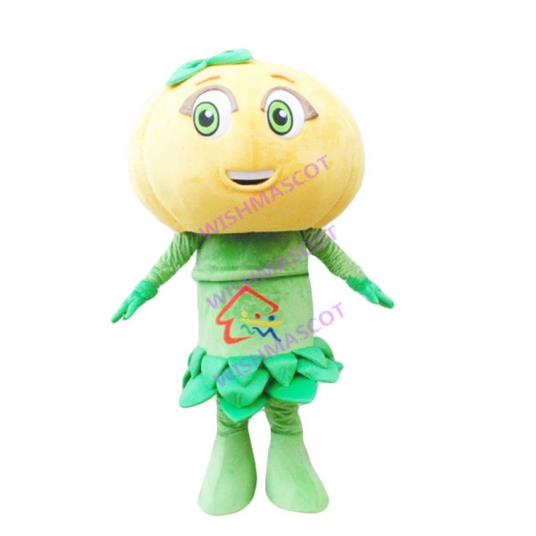 Supported Plump Pumpkin Mascot Costume