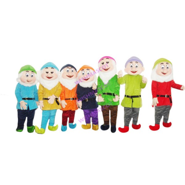 Seven Colorful Dwarfs Mascot Costume