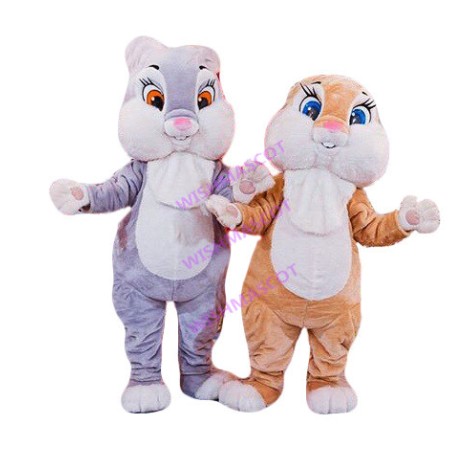 Playful Round-faced Big Rabbit Mascot Costume
