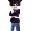 Brave Black Cat Sheriff Mascot Costume