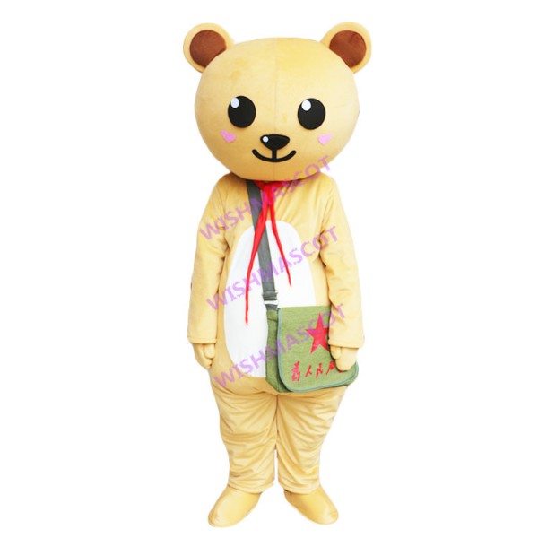 Brown Bear Carrying Messenger Bag Mascot Costume