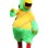 Surprised Green Chicken Mascot Costume