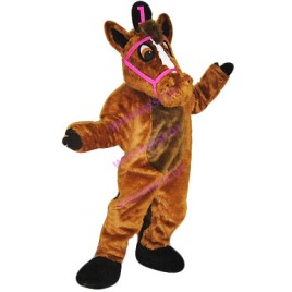 Compromised Horse With Pink Chew Mascot Costume