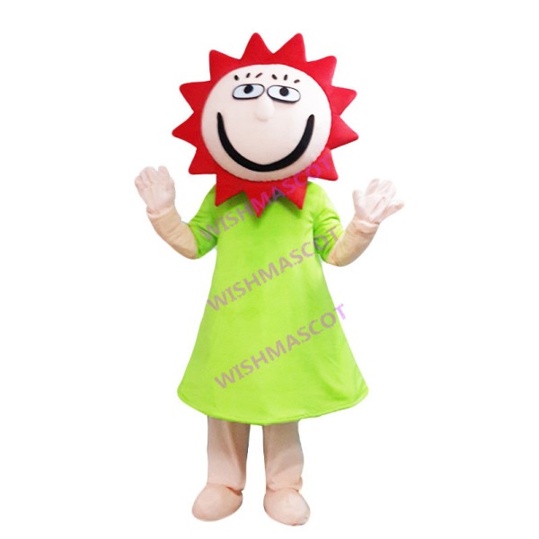 Red Sun In Dress Mascot Costume