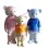 Brightly Colored Bear Family Mascot Costume