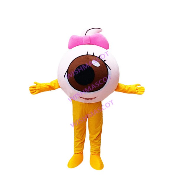 Eyeball With Pink Bow Mascot Costume