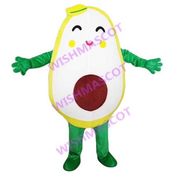 Split Half Avocado Mascot Costume