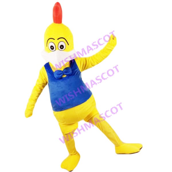 Yellow Chicken With Drooping Eyebrows Mascot Costume