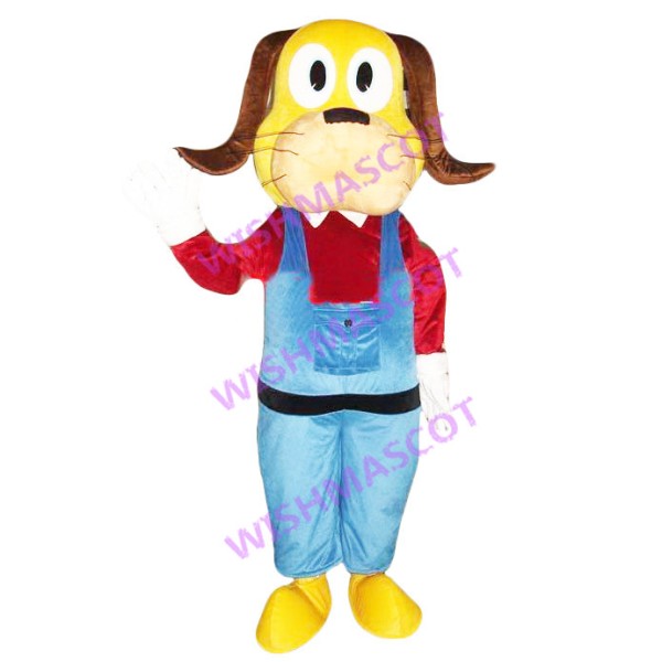 Poodle In Red Shirt Mascot Costume