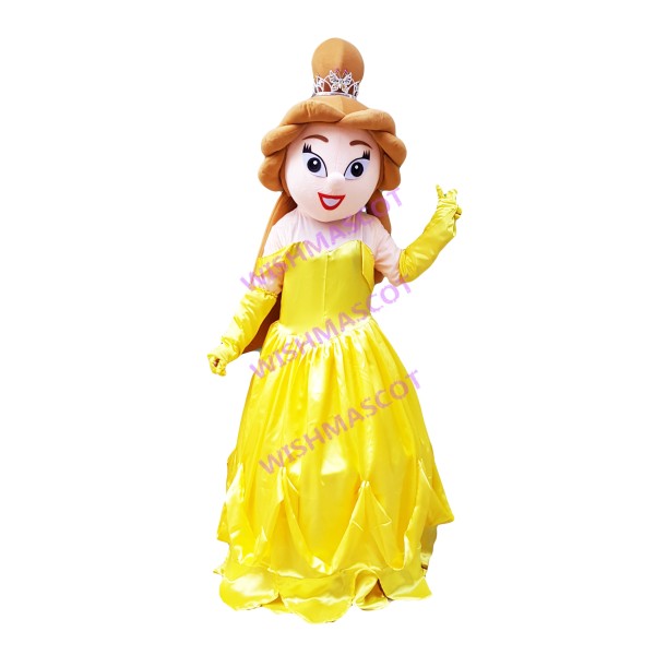 Kind Elegant Princess Belle Mascot Costume