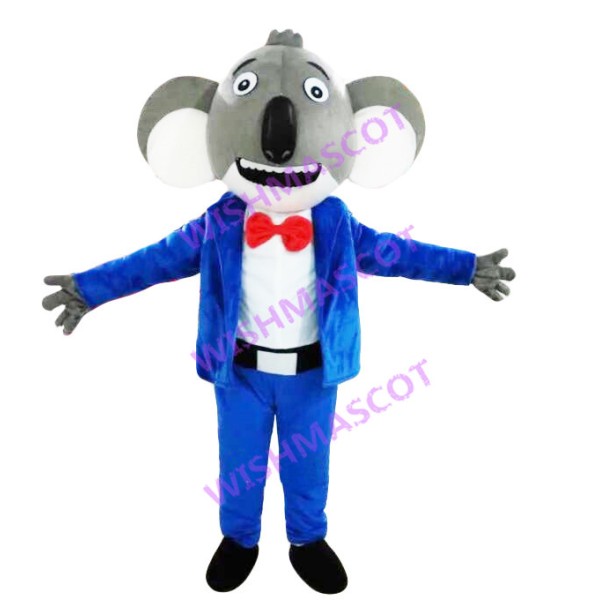 Koala Boss In Blue Suit Mascot Costume