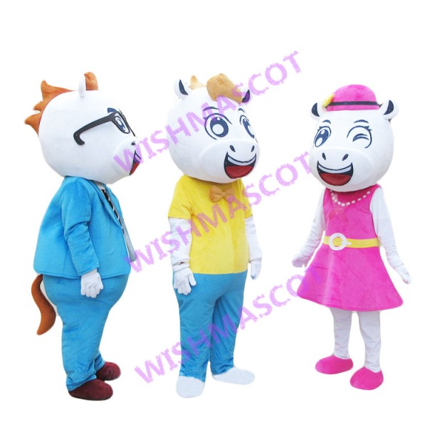 White Horse Family Of Laughter Mascot Costume