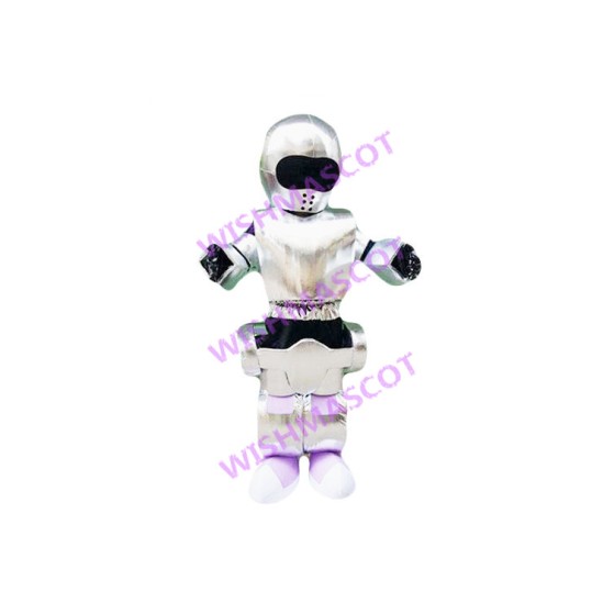 Qualified Silver Armored Robot Mascot Costume