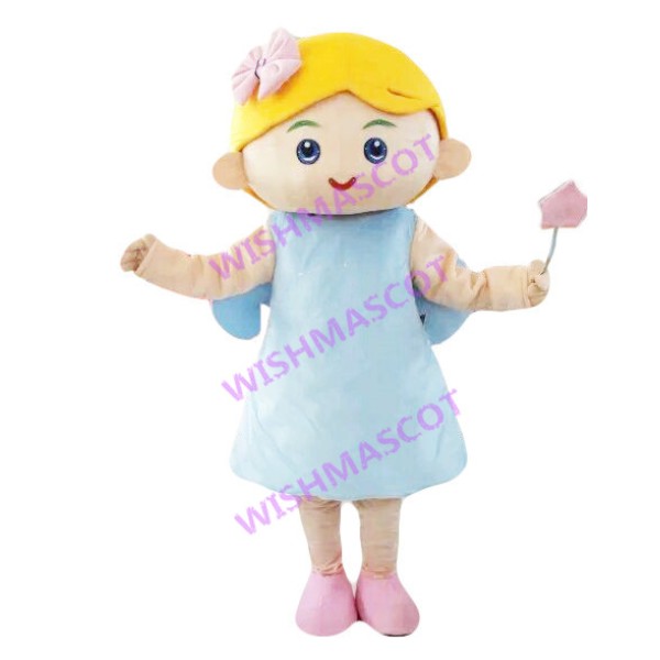 Little Blond Angel Mascot Costume